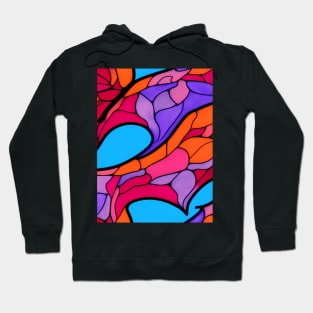 Vibrant Lava Flow - Stained Glass Design Pattern Hoodie